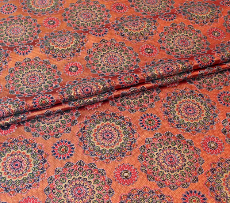 Exotic Thangka Brocade Fabric: Tibetan Satin Jacquard (29.5"x57")