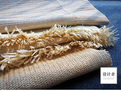 Eco-Friendly Woven Straw Fabric: Pastoral Home Decor, Upholstery (53"W)