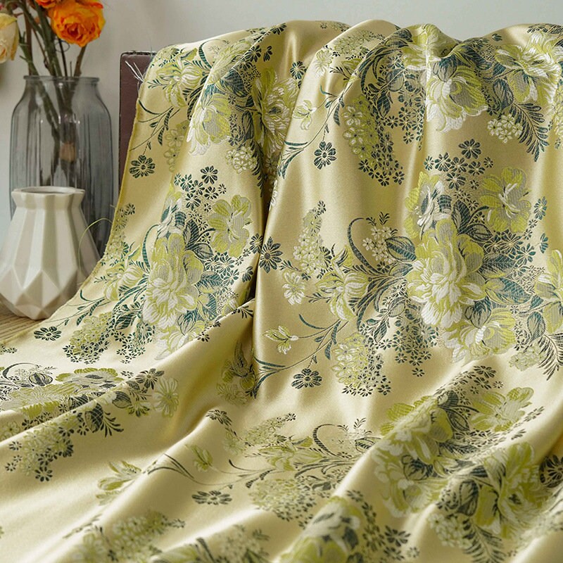 Peony Brocade Fabric: Rayon Jacquard, Cheongsam Qipao Material (57")