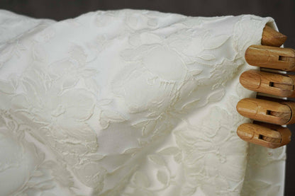 Romantic Off-White Embossed Rose Jacquard Fabric ��� Upholstery, Quilting & Home Dec"Wide