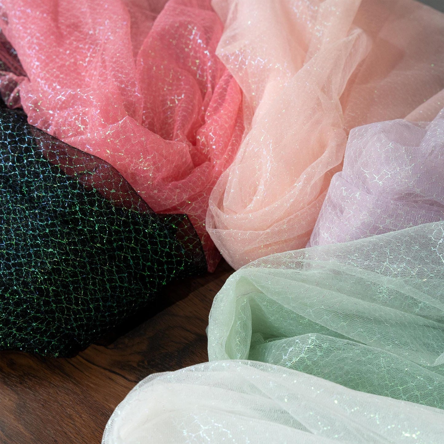 Tissu en maille dégradée laser, dentelle ajourée colorée, robe de bal, confection de poupées, couture, bricolage, au mètre