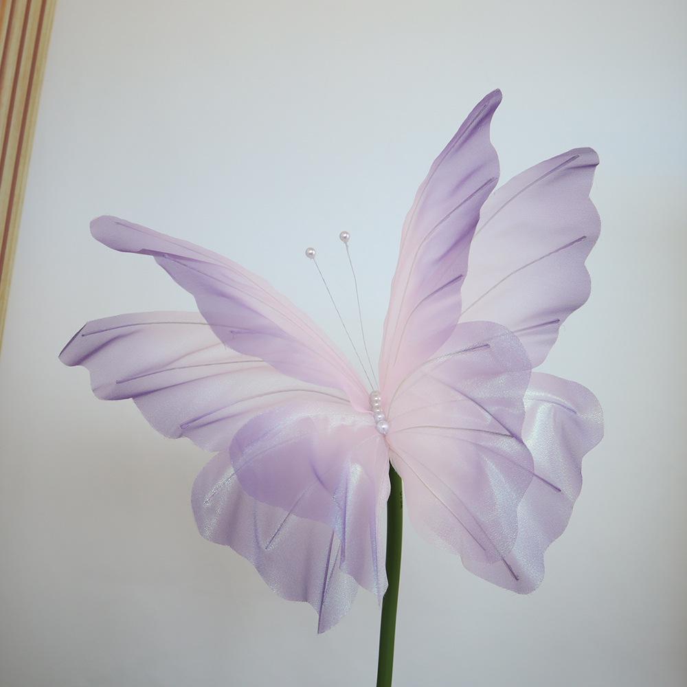 Gradient Butterfly Wedding Decor: Floral Centerpiece, Photo Booth Backdrop
