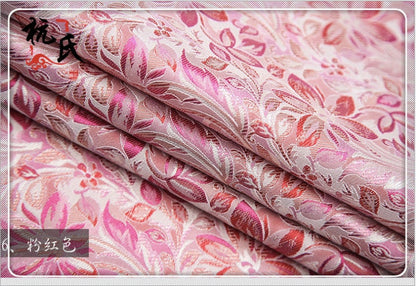 Dahlia Silk Brocade Fabric: 45" Wide, Cheongsam Upholstery Sewing Fabric