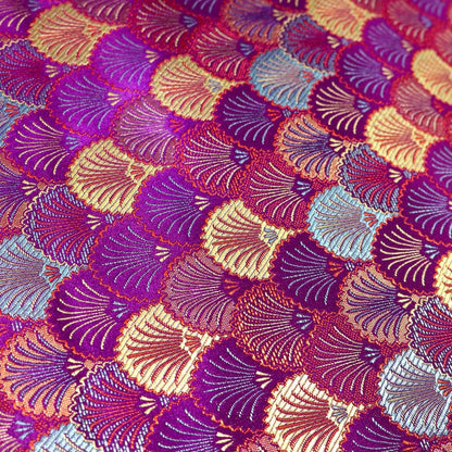 Japanese Shell Kinran Fabric: Rayon Jacquard Brocade (29.5"W)