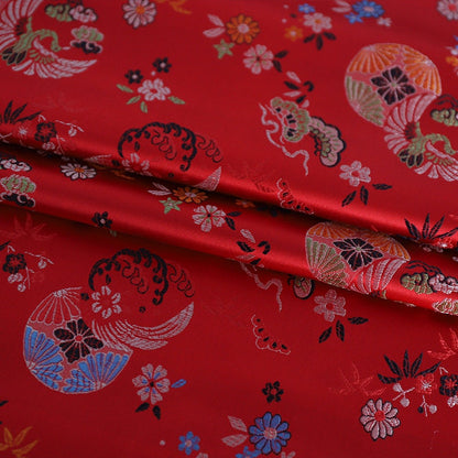Floral Jacquard Brocade Fabric: Chinese Mongolian Style Rayon (29.5" Wide)
