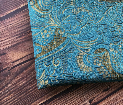 Gold Brocade Fabric: Yarn-Dyed Jacquard, 57" Wide - By The Meter