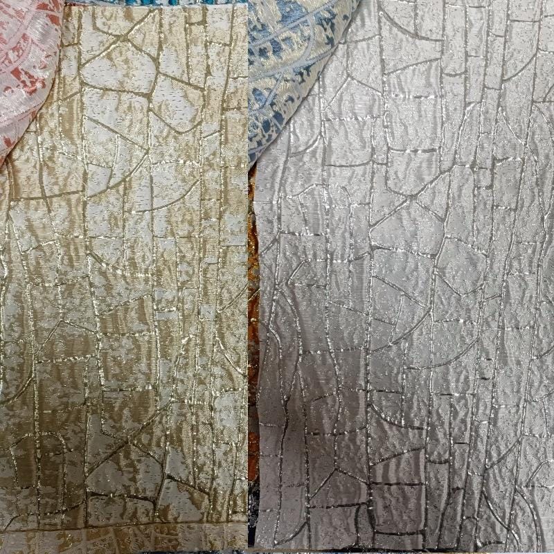 Metallic 3D Texture Jacquard Fabric - 56" Wide - Upholstery & Sewing
