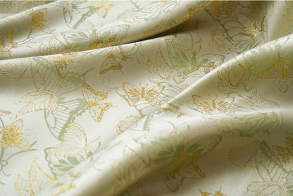 Gold Butterfly Jacquard Fabric: 59"W Costume Dress Material