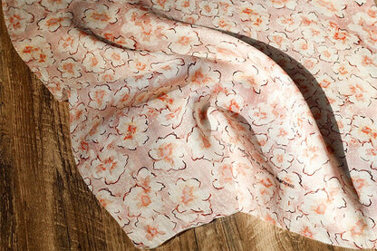 Vintage Style Ramie Fabric: Floral Print, 55" Wide, Sewing & Upholstery