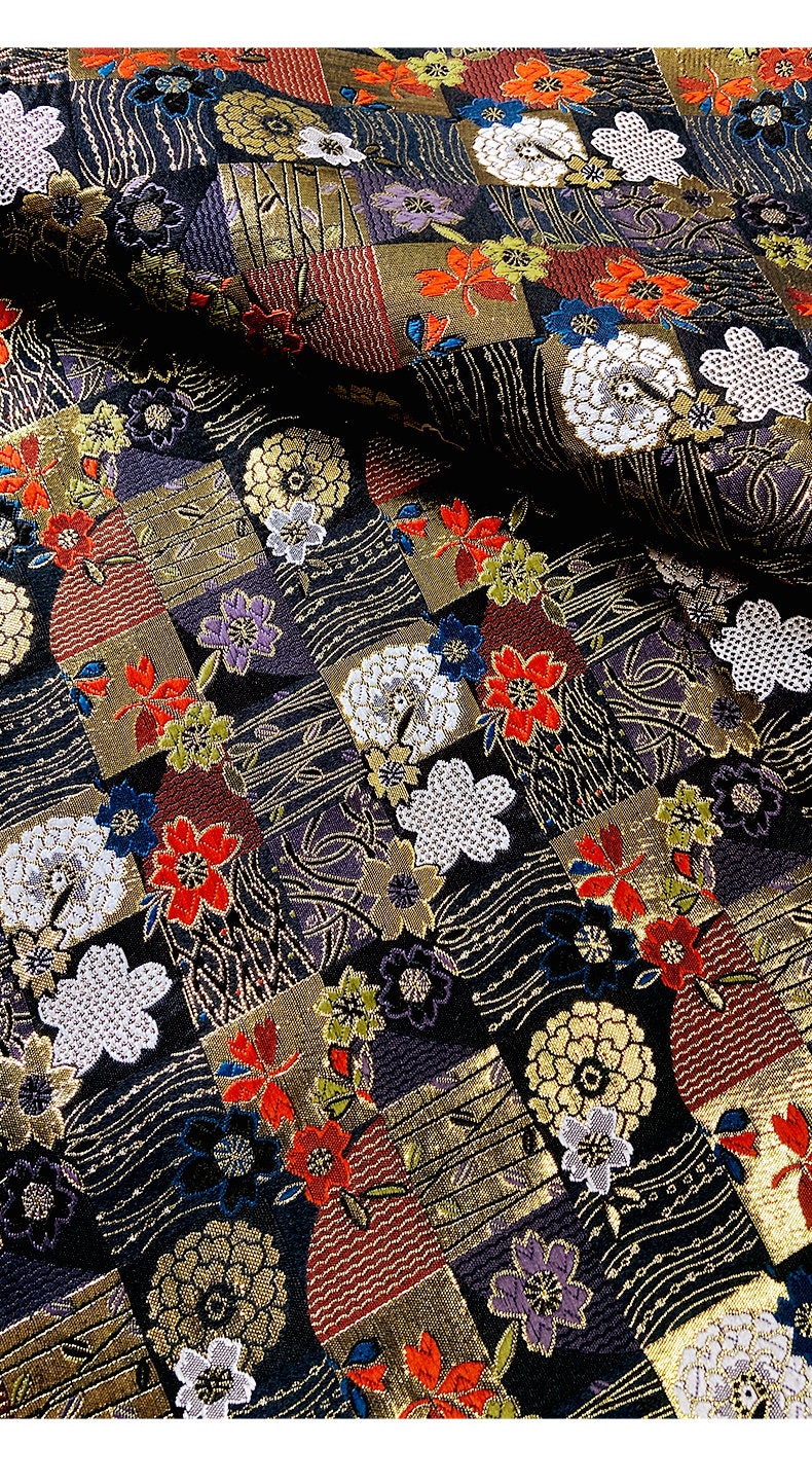 Nishijin Ori Kinran Fabric: Japanese Kimono Cheongsam Doll Sewing Fabric