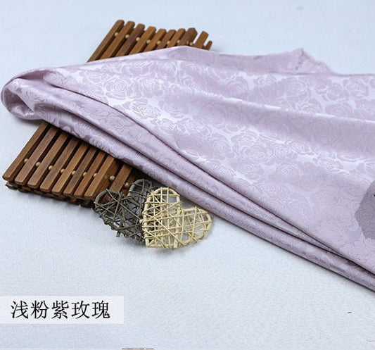 Tissu satiné jacquard rose : matériau pour costume de cosplay chinois antique, 150 cm de large