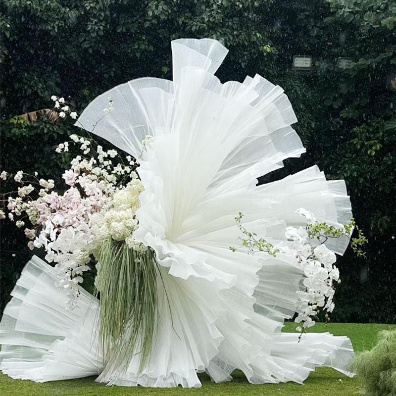 Gauze Petal Flower Art: DIY Wedding Background Decoration