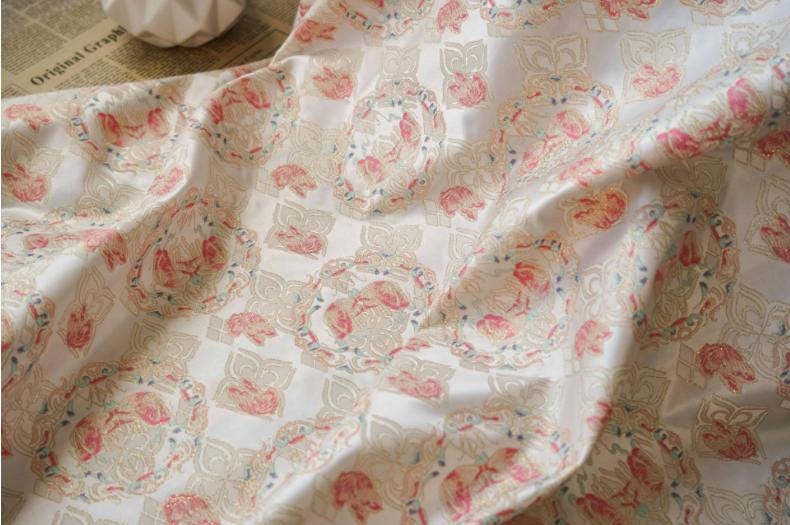 Butterfly Jacquard Fabric: Bright Color Upholstery, Costume, Decor (66")