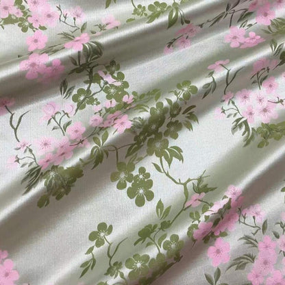 Peach Blossom Damask Fabric: Vintage Style Rayon Jacquard (67"W)