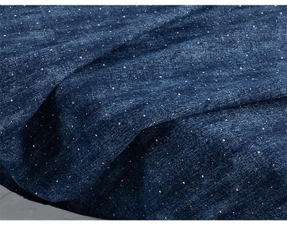 Rhinestone Denim Fabric: Jacquard Weave Cotton, Faded Effect (65"W Sewing, Quilting, Upholstery