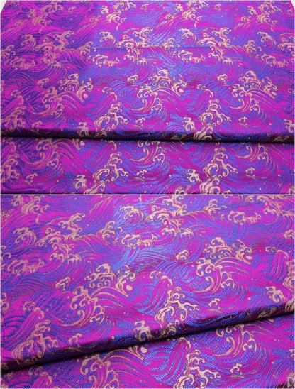 Ocean Waves Silk Rayon Brocade Fabric - 29.5"/75cm