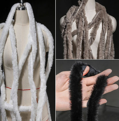 Faux Rabbit Fur Fabric Trim: 5.5cm Wide, DIY Crafts by the Yard