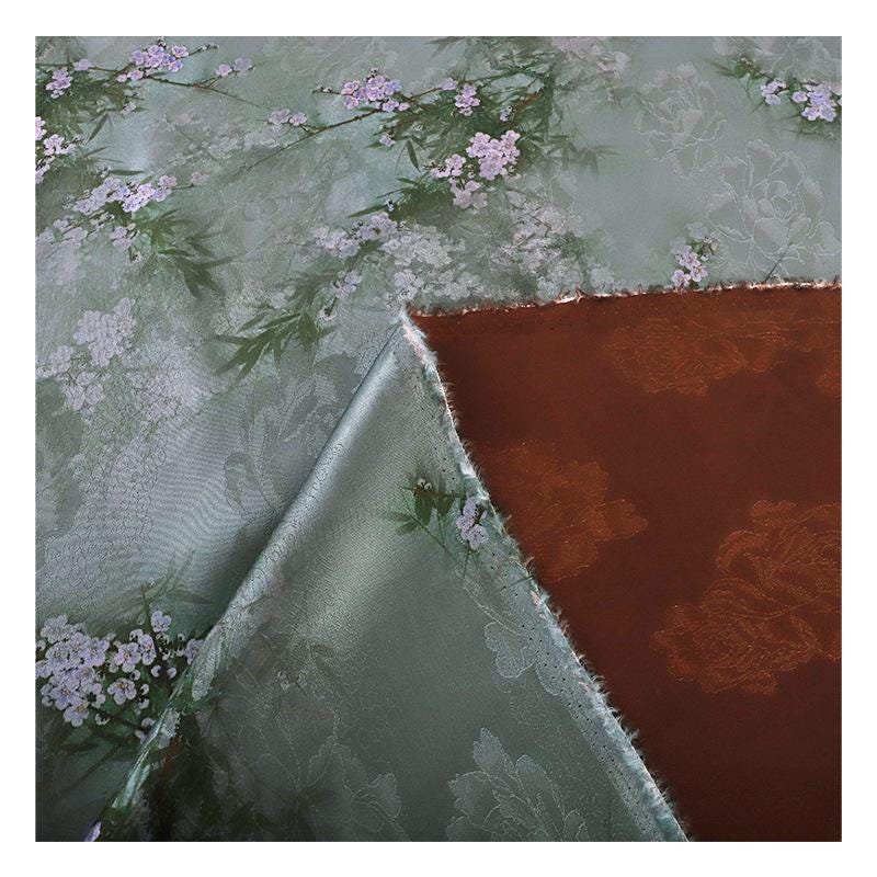 Floral Print Tea Satin Fabric: 100% Rayon, 59" Wide