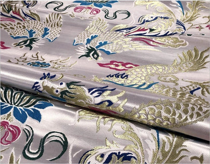 Dragon and Phoenix Brocade Fabric: Auspicious Wedding Robe Material