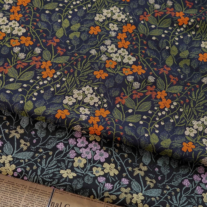 Floral Jacquard Woven Fabric: Country Style Upholstery, 57"W