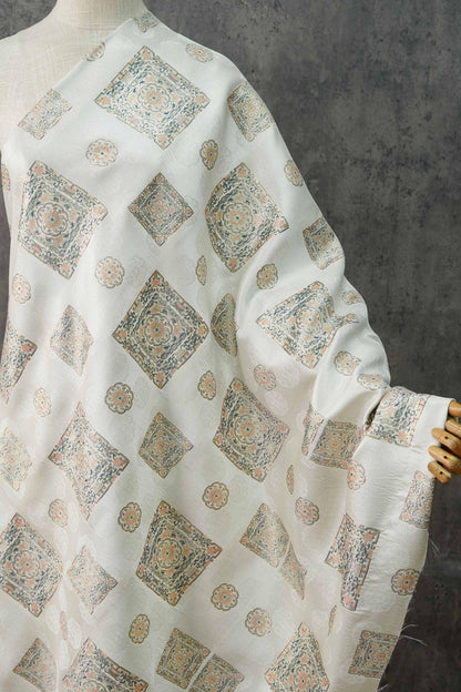 Song Brocade Fabric: 63"W Silk Rayon Blend, Tibetan Style