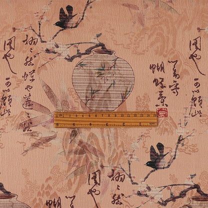 Tissu Red Cloud Yarn : Ancient Calligraphy Silken Flow, 150 cm de large
