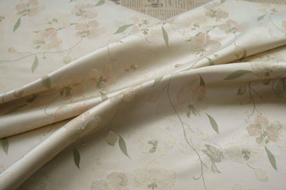 Tissu brocart à motifs floraux : Damas de soie Song 55 pouces, pour costumes et décoration - Vendu au mètre