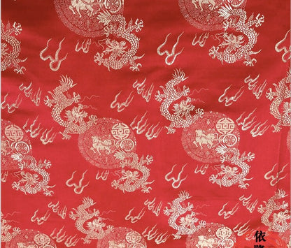 Chinese Dragon Brocade Fabric: 59" Wide Silk Rayon Blend