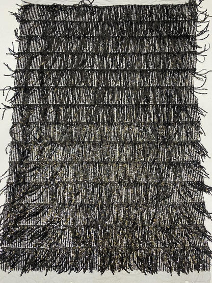 Sequin Tassel Embroidered Fabric: Runway Dress Material (51"W)