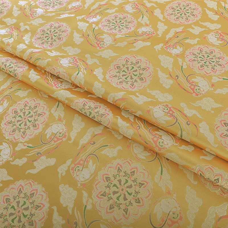 Dunhuang Baoxiang Brocade Fabric: 59"W Tibetan Robe Cheongsam Material - Poppylollipop