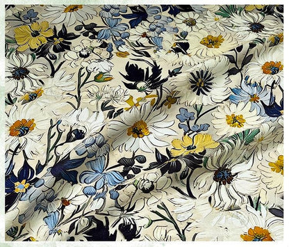 Luxury New Chinese Style Floral Cotton Brocade Fabric ��� Digital Print Oriental Textile - By The Met"Wide