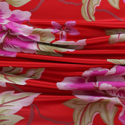 Tissu satiné jacquard pivoine : style robe tibétaine, 75 cm de large, décoration de costumes