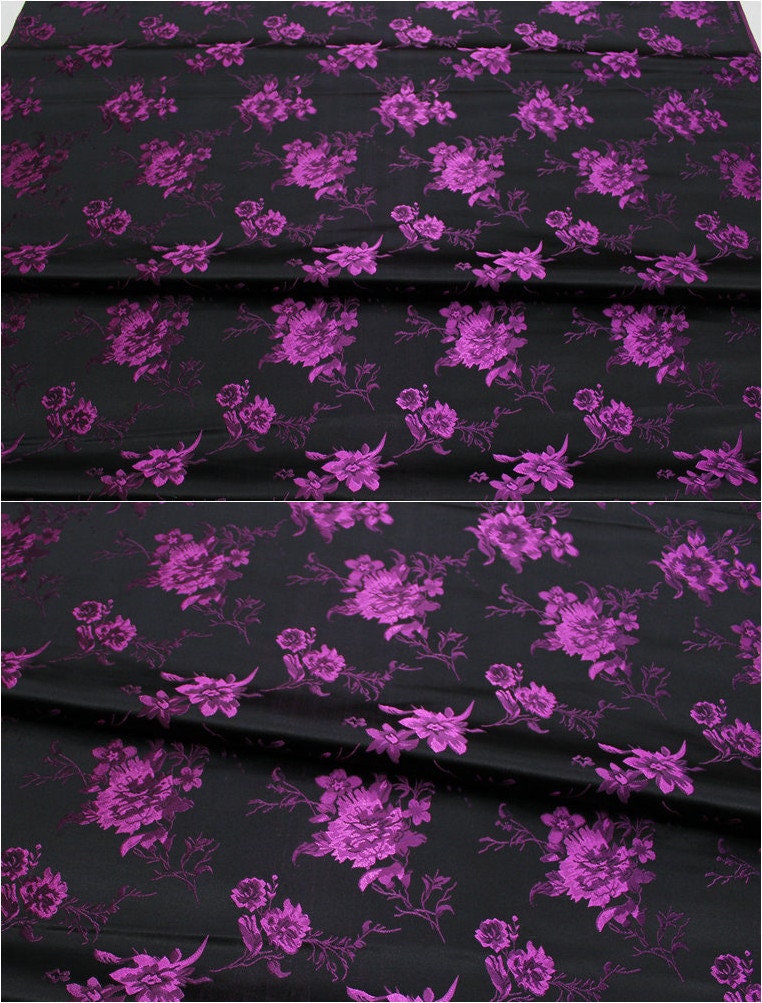 Floral Brocade Fabric: 29.5" Wide Satin Blend for Sewing
