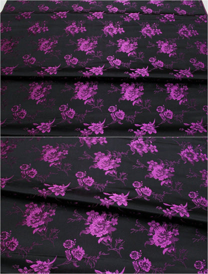 Floral Brocade Fabric: 29.5" Wide Satin Blend for Sewing