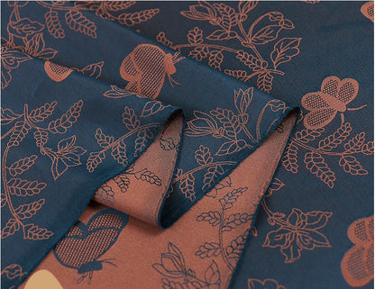 Floral Tea Silk Satin Fabric - 59"W Digital Print