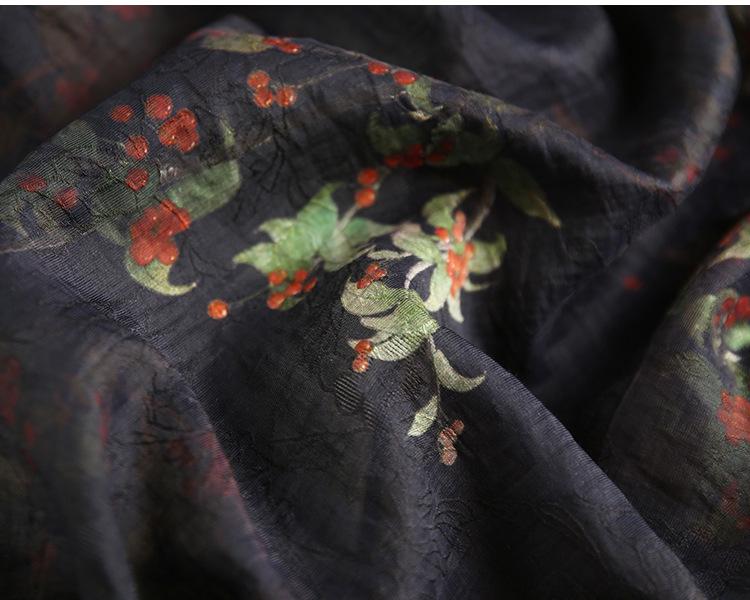 Floral Tencel Ramie Fabric: Sewing Material by Meter (59 inch)