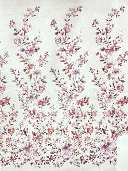 Embroidered Floral Fabric, Beads & Sequins, Cheongsam Dress Material