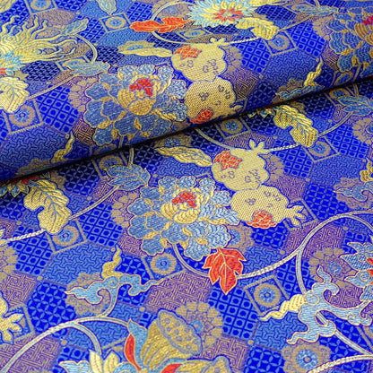 Pomegranate Silk Brocade Fabric: 45"W Chinese Rayon Fabric - By the Meter