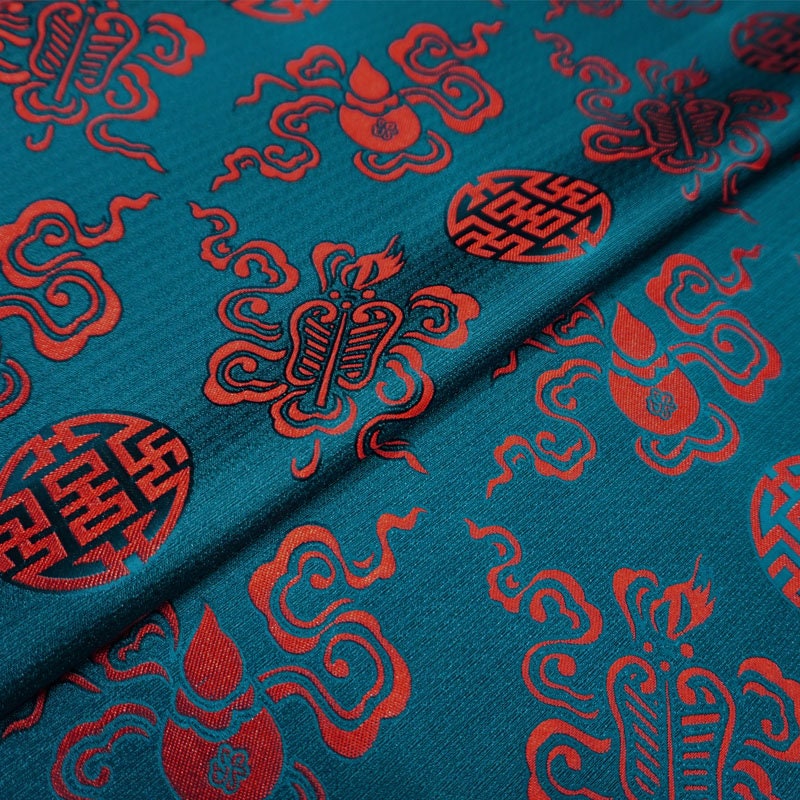 Brocade Fabric: Eight Immortals Design, Mongolian Style (29.5" Wide)