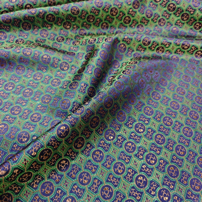 Tissu brocart jacquard à motifs floraux : mélange de soie et de rayonne, style Tang chinois