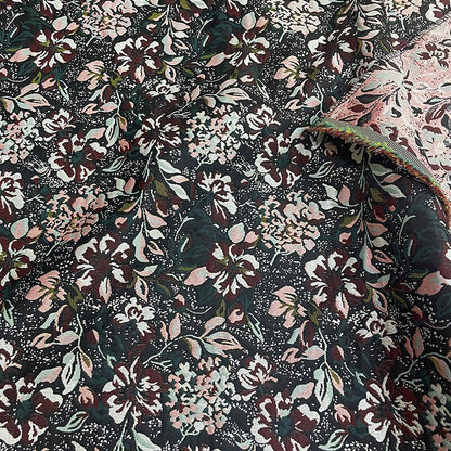 Autumn Floral Jacquard Fabric: Thick Stiff Upholstery, Costume, Decor