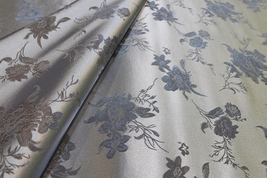 Tissu brocart jacquard à motifs floraux : ameublement élégant et confection de costumes (29,5 po L)