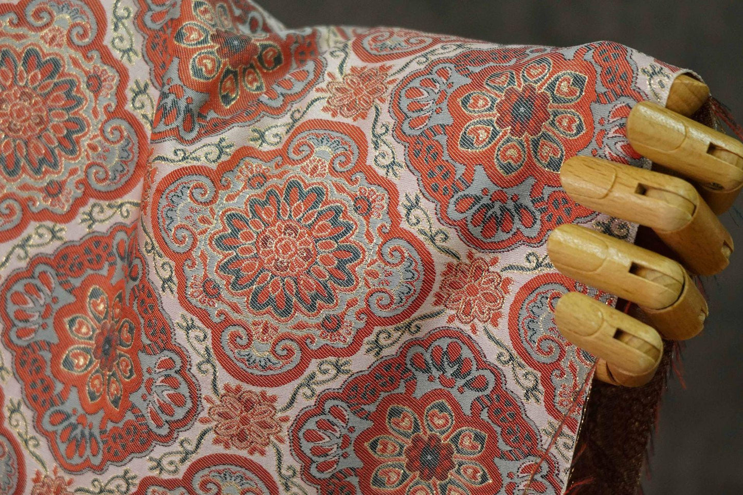 DunHuang Baoxiang Brocade Fabric: 65"W Tibetan Costume Material