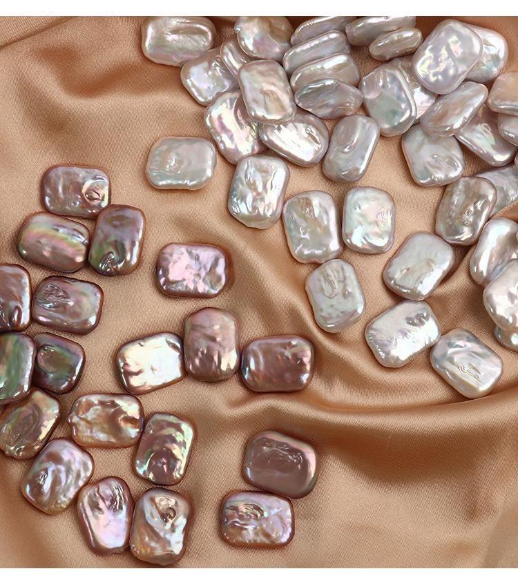 Perles carrées baroques en perles : Création de bijoux DIY à haute brillance