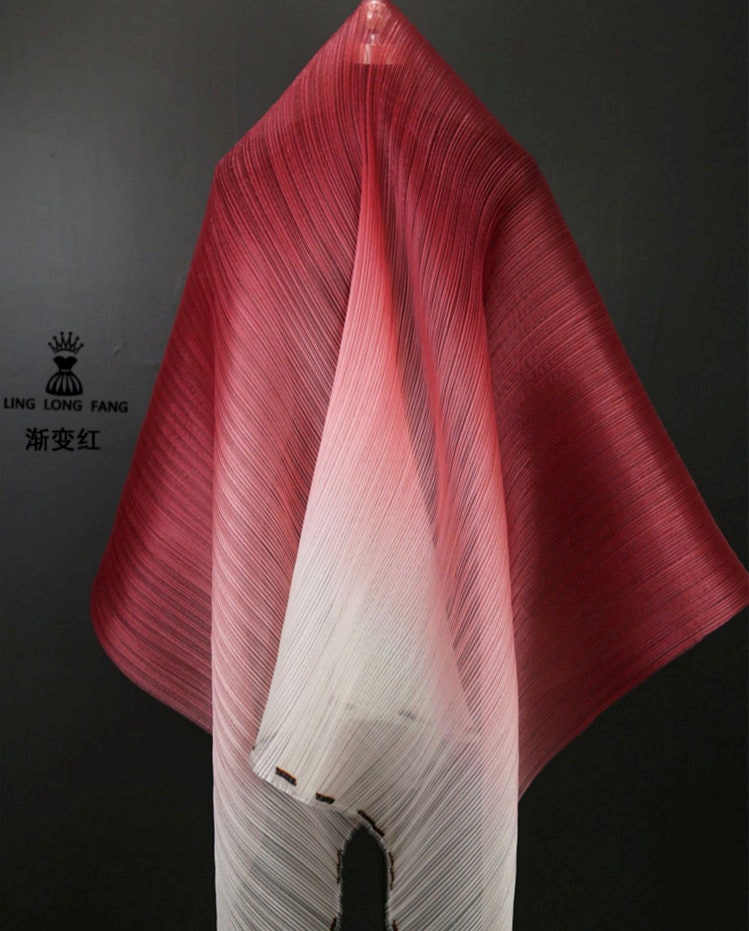Pleated Organza Fabric: Shiny Crinkled Texture, 55" Wide