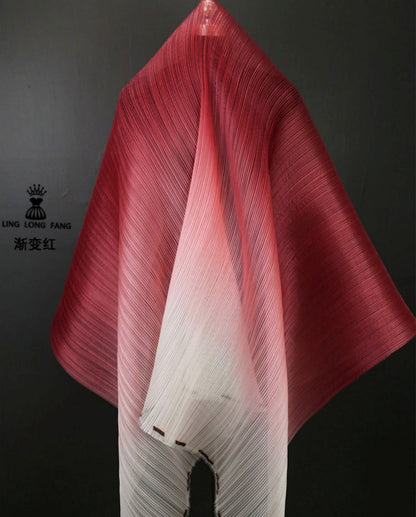 Pleated Organza Fabric: Shiny Crinkled Texture, 55" Wide
