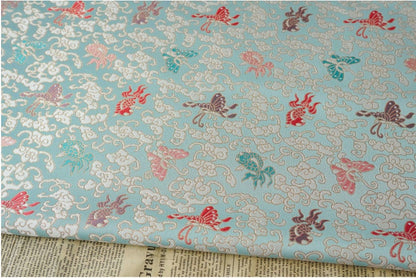 Butterfly Brocade Fabric: Gold Thread Nishijin Kimono Fabric, 57"W