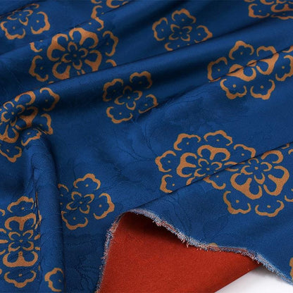 Tissu brocart jacquard pivoine : mélange de rayonne pour la confection de robes cheongsam, largeur 140 cm