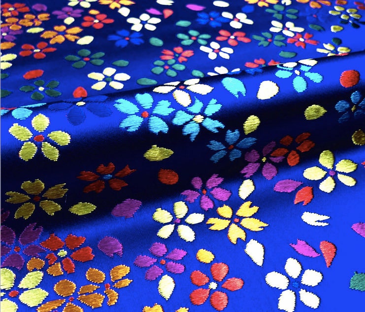 Floral Silk Brocade Fabric: Upholstery & Sewing, 29.5" Wide