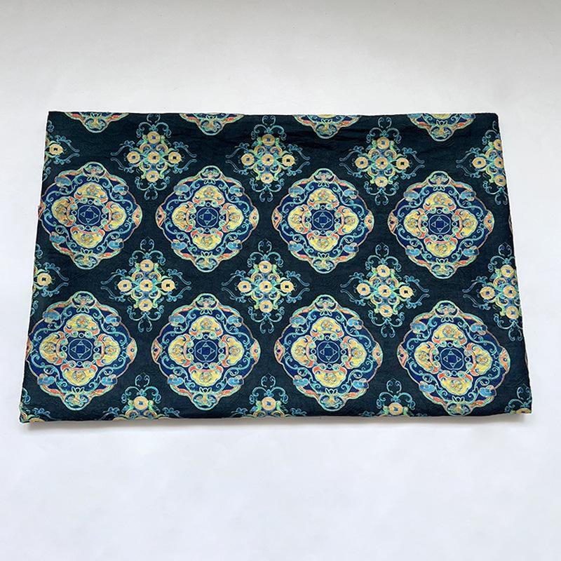 Dunhuang Buddha Tencel Fabric: Asian Style Upholstery, Scarf & Curtain